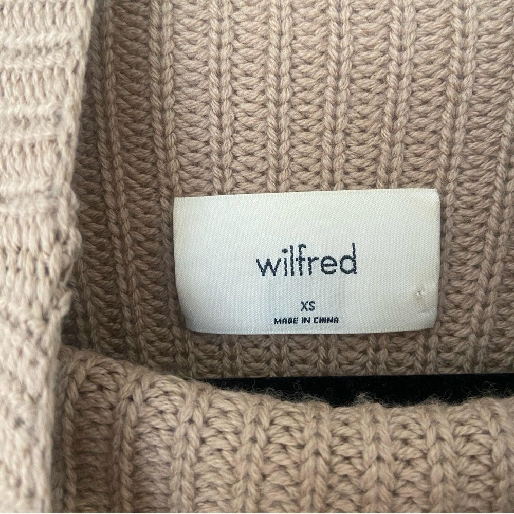 Aritzia Ribbed Cowl Neck Sweater in Camel - Picture 6 of 12